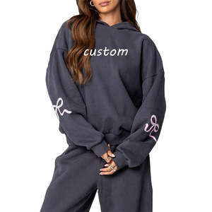 Impression bouffante meilleure qualité à épaules tombantes, sweats à capuche pour femme à vendre Street Wear manches longues coupe ample hommes sweats à capuche - Product Image 1