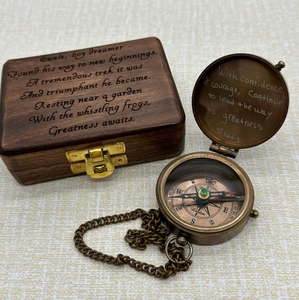 Premium QualityPersonalized <b>Compass</b>,Sundial <b>Compass</b>, Anniversary Gift, Husband Gifts, Couples Gift, Christmas Gifts - Product Image 1