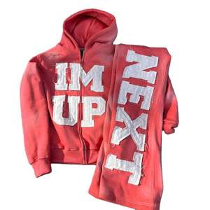 Chándal con estampado de sublimación personalizado para hombre 100% tela de algodón gimnasio Jogger Traje dos piezas ropa deportiva fábrica al por mayor - Product Image 5