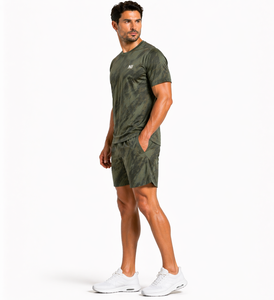 ชุดเซ็ตสองชิ้นสำหรับผู้ชาย เสื้อยืดและกางเกงขาสั้น ระบายอากาศได้ดี น้ำหนักเบา เหมาะสำหรับใส่ลำลองในฤดูร้อน ผ้าแห้งเร็ว ใช้สำหรับออกกำลังกาย ฟิตเนส และฝึกซ้อม - Product Image 3