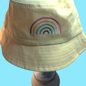 หมวกบัคเก็ตผ้าฝ้ายหมวกทรงถังผ้าฝ้ายสีแดงสีขาวสีม่วงอ่อนสำหรับตกปลาปีนเขา - Product Image 2