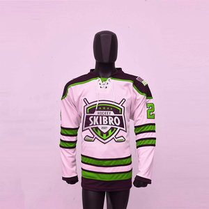 เสื้อเจอร์ซีย์ฮ็อกกี้น้ำแข็งแบบระเหิดพร้อมโลโก้และตัวเลขสไตล์เหมือนกันสำหรับผู้ใหญ่และทีม OEM - Product Image 1