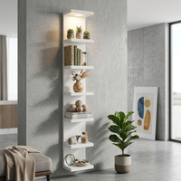 Étagère murale LED moderne à 7 niveaux, étagère flottante verticale, étagère de rangement en bois pour salon, chambre à coucher, fournisseur en gros