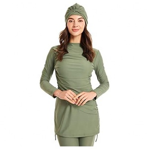 Maillot de bain musulman pour femmes, couvrant entièrement le corps, avec manches longues et couvre-tête - Product Image 1