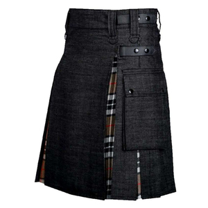 Kilt híbrido escocés hecho de camello Thomson Tartan Denim Kilts híbridos hechos en Pakistán - Product Image 6
