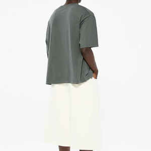 Venta al por mayor 100% algodón exterior Boxy camisetas para hombres transpirable gota hombro cuello redondo 260 gramos tela peso sólido disponible - Product Image 3