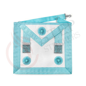 Nuevo Diseño: Delantal de Maestro Maestro de Ceremonias Premium Bordado a Mano con Flecos - Product Image 2