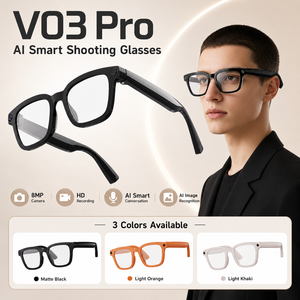 Lunettes intelligentes V03 Pro avec caméra 8MP, vidéo HD, assistant vocal IA, traduction en temps réel, charge magnétique - Product Image 1