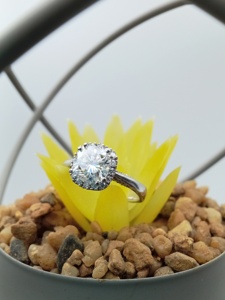 Women's Luxury 14K/18K Gold Hip Hop Ring with VVS Natural Diamond Classic Style for Wedding & Anniversary Parties - Product Image 4