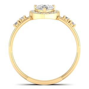 Anillo Halo de Oro Sólido de 14K con Moissanita Certificada GRA, Precio de Fábrica REYES, para Mujer, Regalo de Lujo para Bodas y Fiestas, Joyería - Product Image 4