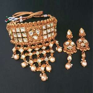 Real Creation FBB0091B Conjunto de collar de cobre Ad Stone Gargantilla Conjuntos de joyería fina - Product Image 1