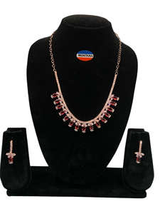 Conjunto de collar y aretes clásicos de diamantes americanos de Montana para aniversario de boda de novia de mujer - Product Image 5