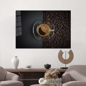 Vibes de Cafetería Moderna: Impresión en Lienzo para Decoración de Pared con Estilo, ARTE EN VIDRIO TEMPLADO - Product Image 1