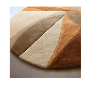 Tapis en Laine Ovale Abstrait Moderne Fait à la Main Couleur Beige Pile Haute Tailles Douces 4*6 9 * 12ft pour Bureau à Domicile Salon Chambre d'Enfant - Product Image 3