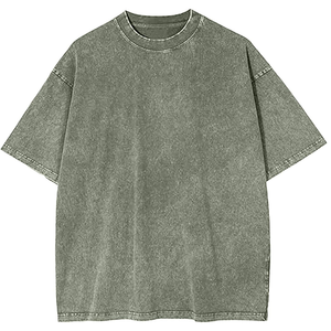 Camisetas al por mayor de alta calidad para hombre, estilo vintage, lavado ácido, tallas grandes, 100% algodón, ecológicas, transpirables, lisas por delante. - Product Image 3