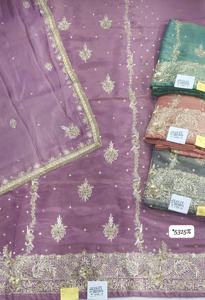 Modern Designer Unstitched Hand Embroidered Indian Fashion-Forward <b>Suits</b> for <b>Women</b> Sun Protection Free Size Elegant Traditional - Product Image 3