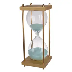 Metallo ora di vetro sabbia di vetro per ufficio scrivania Vintage ora di vetro con sabbia 15 minuti sabbia Timer adatto per i regali