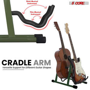 Support de guitare double à 5 cœurs en forme de A avec bras en mousse pour guitares acoustiques, électriques, basses, ukulélés et banjos - Product Image 5