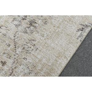 Tapis turc, tapis vintage de 3,9 x 8,8 pieds, tapis en laine blanc et gris à pois - Product Image 5