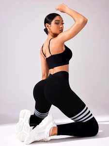 กางเกงเลกกิ้งออกกำลังกายเปิดหลังตัว V ของผู้หญิงกางเกงสำหรับออกกำลังกายโชว์ก้นกางเกงรัดรูปเอวต่ำ - Product Image 2