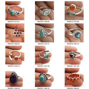 Bijoux de pierre de naissance de janvier Bague ethnique de forme ovale en quartz rose naturel en argent sterling 925 Prix de gros Fournisseur en vrac - Product Image 4