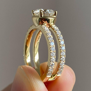 Iced Jewelz 1.75ct Premium Quality Moissanite Diamond Ring 18k Yellow Gold Marquise Cut Halo Setting Style Religieux pour - Product Image 1