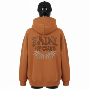 Sudadera con Capucha de Felpa de Algodón Grueso para Mujer, Tejido Suave y Cálido, Sudadera Marrón con Logotipo de Cristal, Sudadera Básica para Mujer - Product Image 2