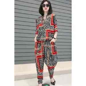 NOVEDAD DE VERANO 2025, chándal informal de talla grande para mujer, Tops y pantalones holgados transpirables, conjunto de dos piezas teñido - Product Image 5