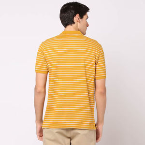 Amarillo de verano de calidad superior para hombres para Polos Color sólido elegante 100% algodón suave transpirable para polos - Product Image 2