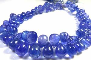 Collar de Tanzanita Africana Azul de Primera Calidad, Cuentas Sueltas Lisas de 6-9 mm, Piedra Preciosa Pleocroica Natural 100%, Forma de Lágrima, Collar de 9 Pulgadas - Product Image 4