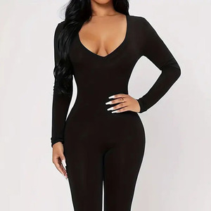 Venta al por mayor de monos deportivos para niñas sin costuras personalizados monos de una pieza Fitness Catsuit sin espalda Playsuit Yoga Wear cuello Halter - Product Image 5