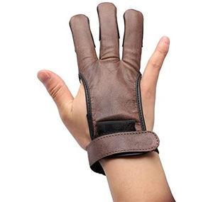 Three-Finger Premium Archery Gloves Leather Gloves for Right and Left Hand Archers Made from Pure Cowhide - Product Image 2