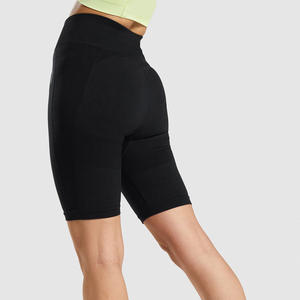 Short de motard taille haute pour femme Options de personnalisation Short d'entraînement de gymnastique OEM Logo impression bouton fleur soutien de marque privée - Product Image 3