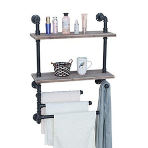 Porte-serviettes de salle de bain noir porte-serviettes de rangement pour accessoires de salle de bain support de bain en aluminium multi-usages vente en gros - Product Image 5