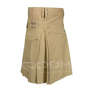 COSH KILTS Kilt utilitaire en coton marron avec bretelles réglables Poches tactiques et design robuste pour un confort quotidien - Product Image 2