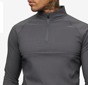 เสื้อสเวตเชิ้ตแขนยาวสำหรับผู้ชายปกตั้งและซิปสีเทาย้อมสีสำหรับกีฬาฤดูหนาวตามสั่ง - Product Image 6