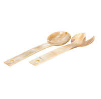 OX Corne Salade Cuillère De Service Pour Vaisselle Meilleur Design Alimentaire Servir Corne De Vache Couverts Exportateur au Prix De Gros