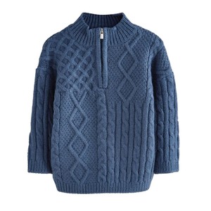 Suéter de Cuello Alto de Manga Larga Grueso de Punto de Cable de Algodón con Logotipo Personalizado, Otoño Invierno, para Niños, Ecológico, Más Vendido, Troyer - Product Image 4