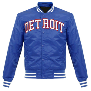 Veste bomber universitaire pour homme de haute qualité, légère et respirante, avec logo personnalisé en usine, en tissu satin de soie - Product Image 4