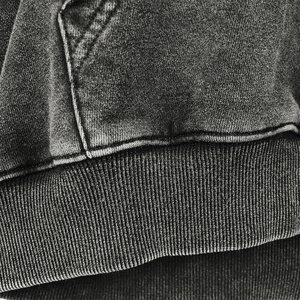 Haute Qualité En Détresse Broderie Éponge De Coton Lourd Tissu En Gros Zip up Hommes Broderie À Capuche Respirant En Gros - Product Image 4