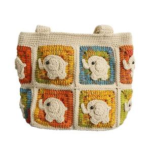 Sweet Cartoon Women's Hand-Woven <b>Elephant</b> Shoulder Bag with Fresh Crochet Zipper Design Other Crafts Product - Product Image 5