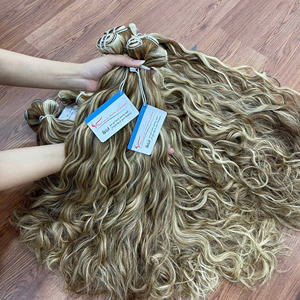 Extensiones de cabello humano vietnamita Paquetes de cabello de trama ondulada natural Doble dibujado Hairshop Hot Summer Colors - Product Image 4