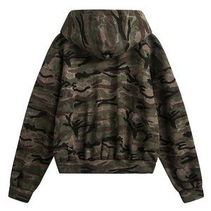 Venta al por mayor de los hombres de algodón francés Terry verde Camo Sudadera con capucha con cremallera logotipo personalizado Impresión digital Estilo Streetwear - Product Image 2