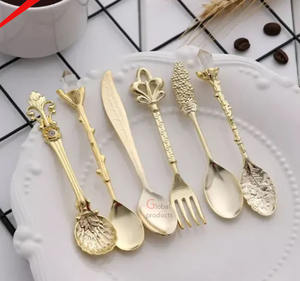 Ensemble de couverts en laiton au design de luxe plaqué or pour restaurant - Product Image 4