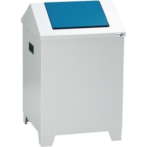 Caja de Almacenamiento de Acero para Exteriores, Color Gris Claro, 680x400x400mm, con Solapa, Azul Gentiana RAL 5010 - Product Image 1