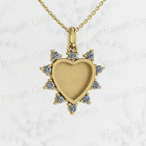 Solide 925 Argent 12mm Ensemble Coeur Semi Montage CZ Réglage Charme Pendentif pour Résine et Cendres Travail Mémorial DIY Bijoux Résultats - Product Image 1