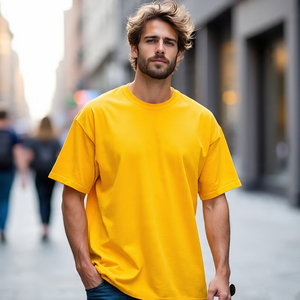 Camiseta de algodón pesado de alta calidad, camiseta en blanco con estampado de gran tamaño personalizado para hombre, camiseta gruesa - Product Image 5