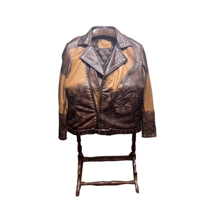 OEM ODM <b>Men's</b> Vintage Distressed Brown Quilted <b>Biker</b> Style Loose Casual Rock Vintage Zip Up Leather <b>Jacket</b> <b>Men</b> - Product Image 1