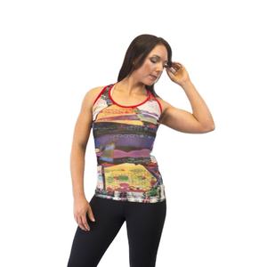 Débardeur de sport Racerback pour femmes imprimé abstrait Gym Singlet Stretch vêtements de sport évacuant l'humidité pour le Fitness et le Yoga - Product Image 3