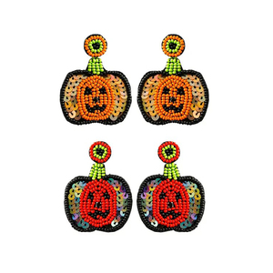 Pendientes de cuentas de Halloween chapados en oro Unisex más vendidos, pendientes geométricos de gota de nuevo diseño para mujeres y niñas, aniversarios - Product Image 1